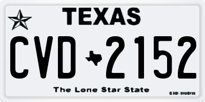 TX license plate CVD2152