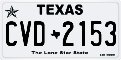 TX license plate CVD2153