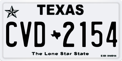 TX license plate CVD2154