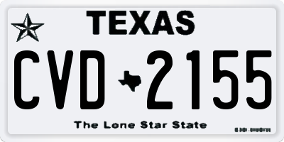 TX license plate CVD2155