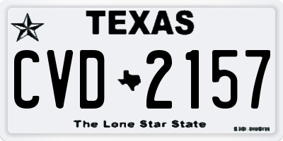 TX license plate CVD2157