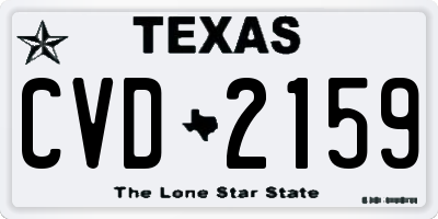 TX license plate CVD2159