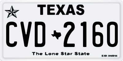 TX license plate CVD2160