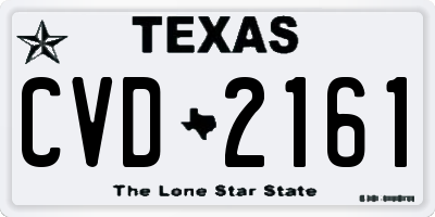 TX license plate CVD2161