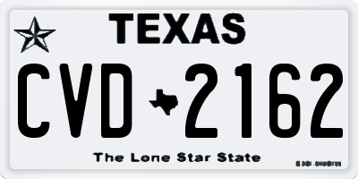 TX license plate CVD2162