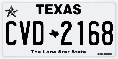 TX license plate CVD2168