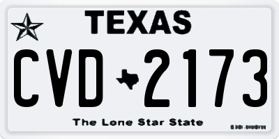 TX license plate CVD2173