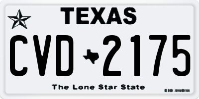 TX license plate CVD2175