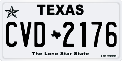 TX license plate CVD2176