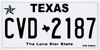 TX license plate CVD2187