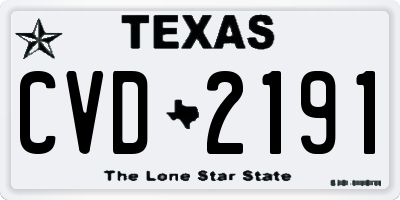 TX license plate CVD2191