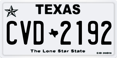 TX license plate CVD2192