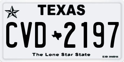 TX license plate CVD2197
