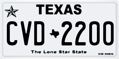 TX license plate CVD2200