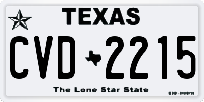 TX license plate CVD2215