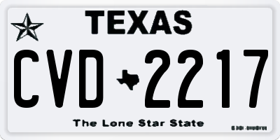 TX license plate CVD2217