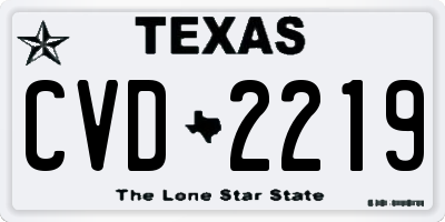 TX license plate CVD2219