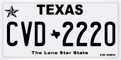 TX license plate CVD2220