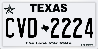 TX license plate CVD2224