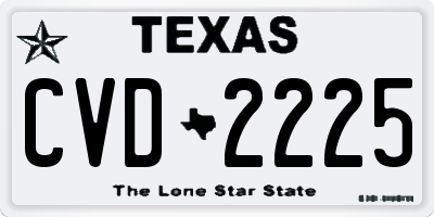 TX license plate CVD2225