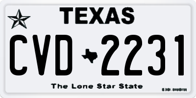 TX license plate CVD2231