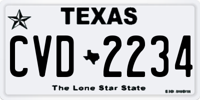 TX license plate CVD2234