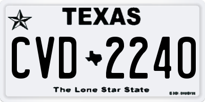 TX license plate CVD2240