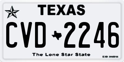 TX license plate CVD2246
