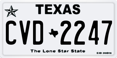 TX license plate CVD2247