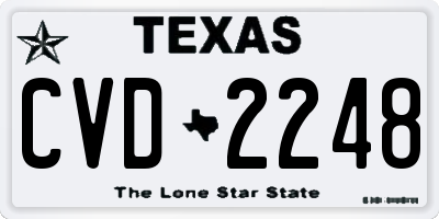 TX license plate CVD2248