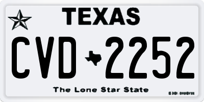TX license plate CVD2252