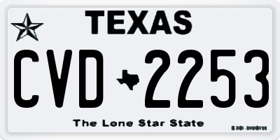 TX license plate CVD2253