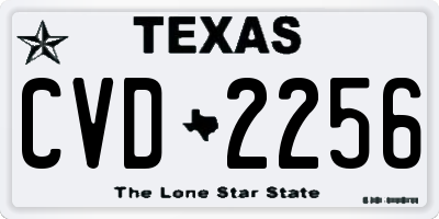 TX license plate CVD2256