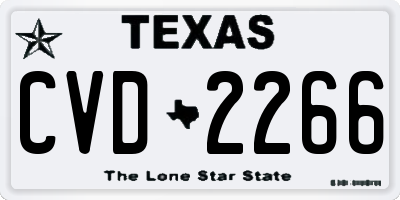TX license plate CVD2266