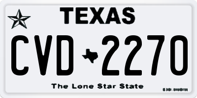 TX license plate CVD2270