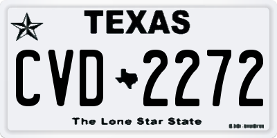 TX license plate CVD2272