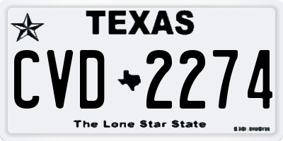 TX license plate CVD2274