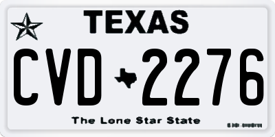 TX license plate CVD2276