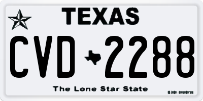 TX license plate CVD2288