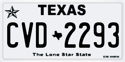 TX license plate CVD2293