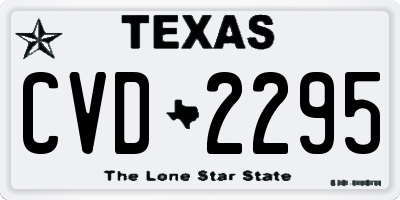 TX license plate CVD2295