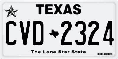 TX license plate CVD2324