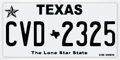 TX license plate CVD2325