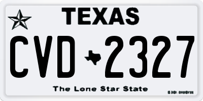 TX license plate CVD2327