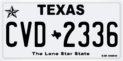 TX license plate CVD2336