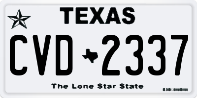 TX license plate CVD2337
