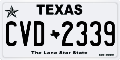 TX license plate CVD2339