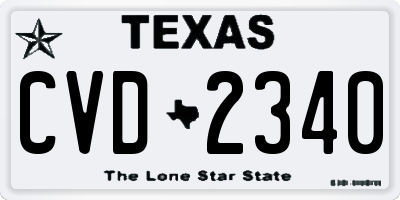 TX license plate CVD2340