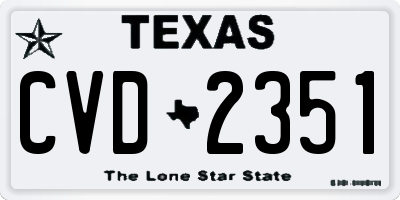 TX license plate CVD2351