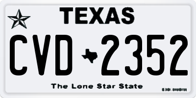 TX license plate CVD2352